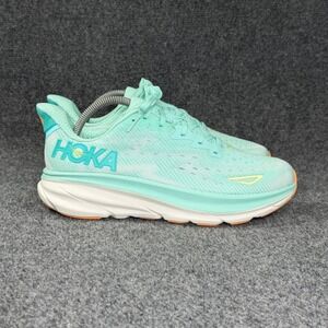Hoka Clifton 9 Running Shoe Womens 9.5 Seafoam Aqua Breeze Athletic Run Training